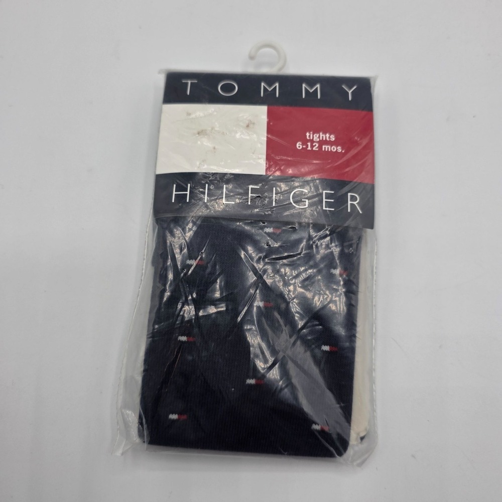Tommy Hilfiger Baby Tights 6-12 Months Navy Blue Cotton Blend New